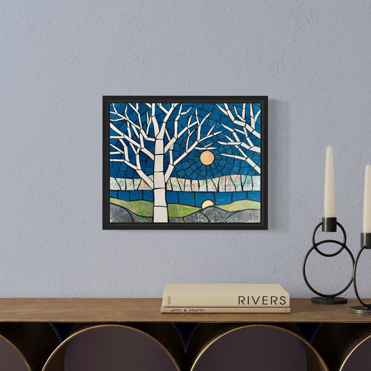 Handcrafted Collage Landscape Wall Art with Trees
