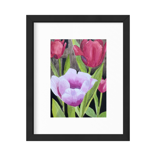 Tulip Garden Original Watercolor Painting