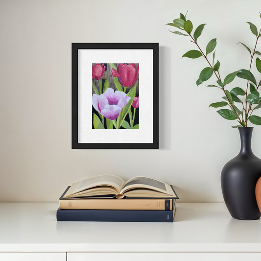 Tulip Garden Original Watercolor Painting