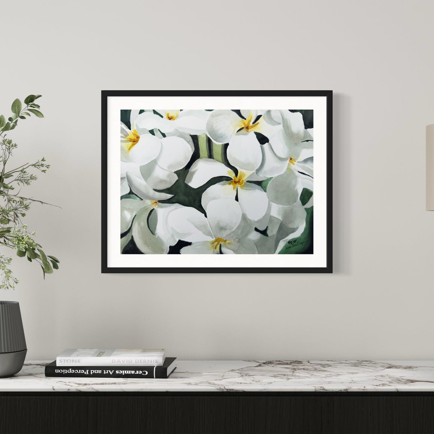 Print of Plumeria Flowers