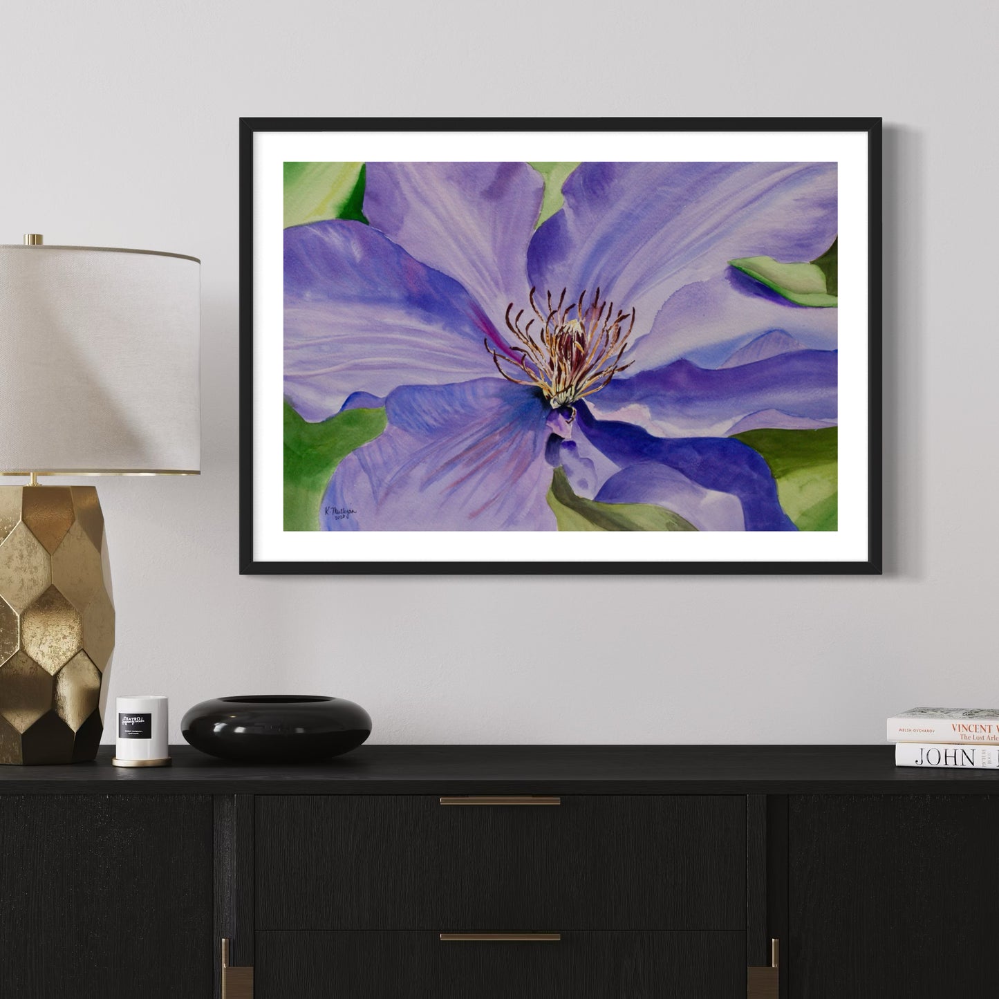 Print of Purple Clematis