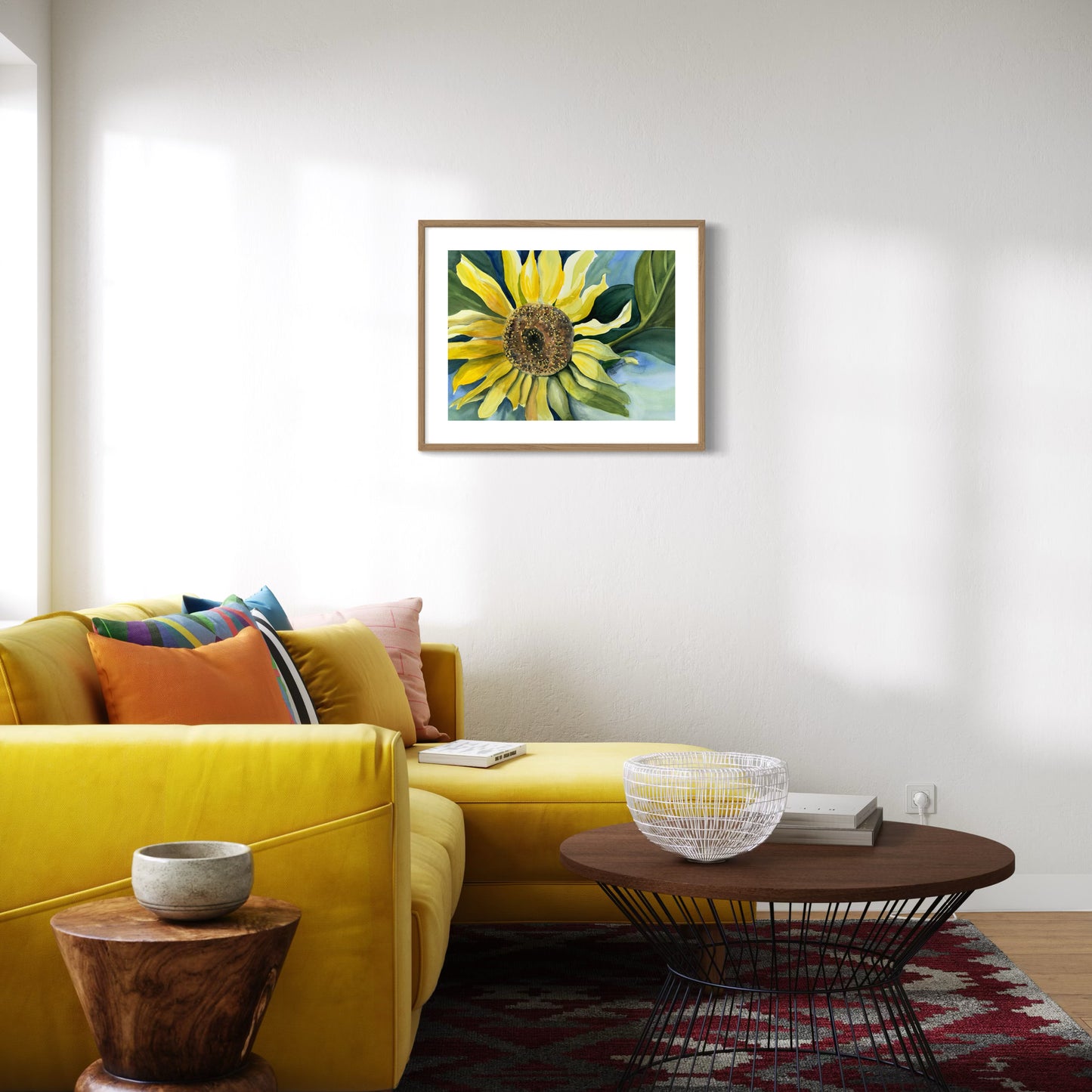 Print of Sunflower Watercolor Painting