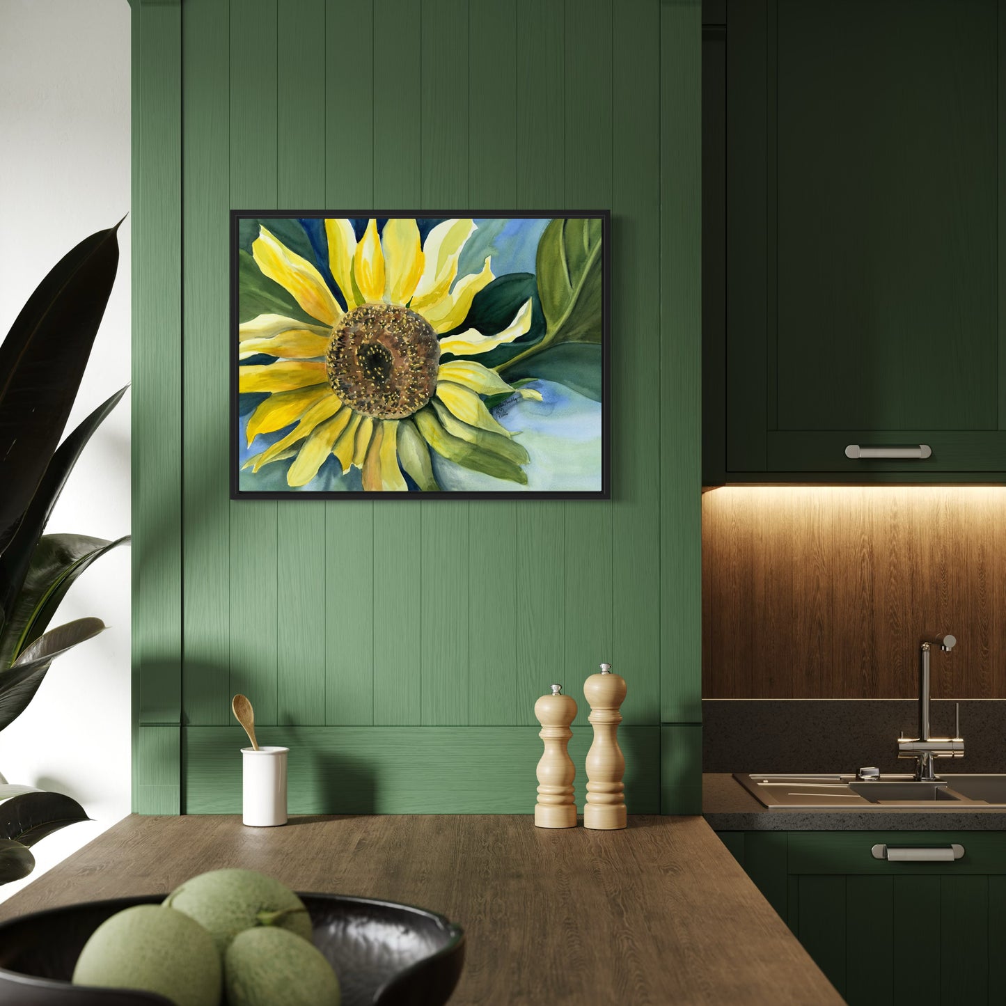 Print of Sunflower Watercolor Painting