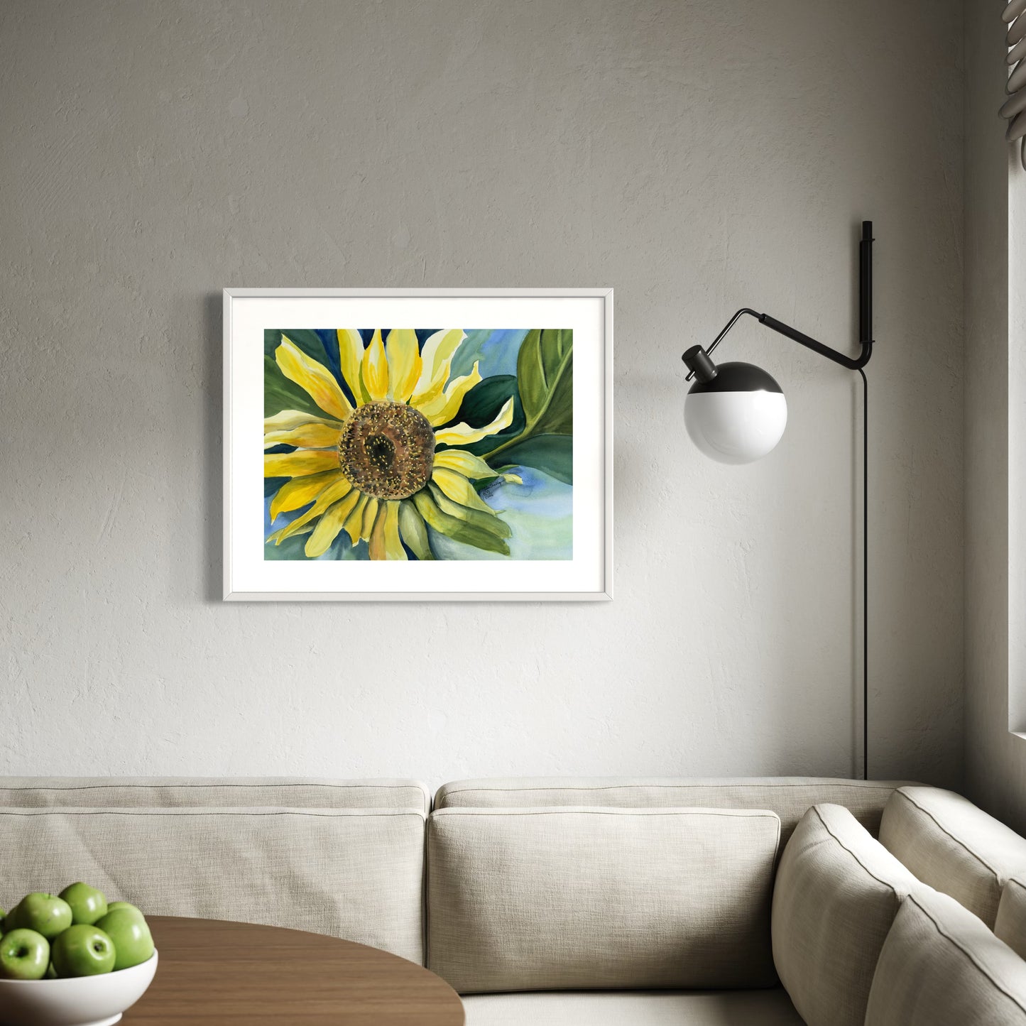 Print of Sunflower Watercolor Painting