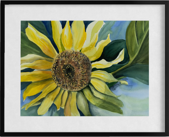 Print of Sunflower Watercolor Painting