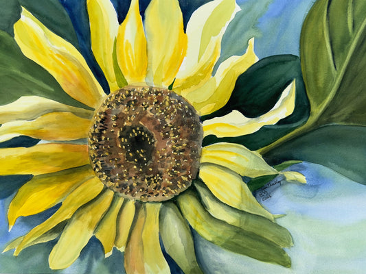 Print of Sunflower Watercolor Painting