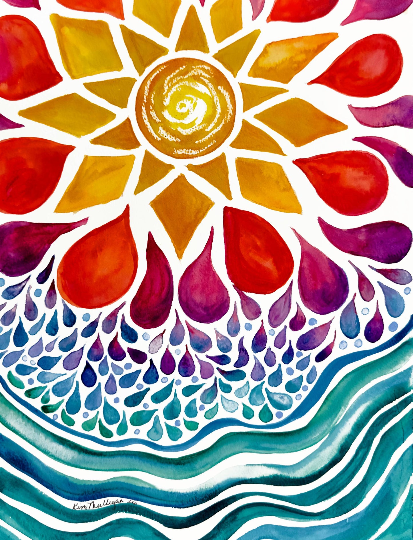 Sun Shower — Limited Edition Print of Original Abstract Watercolor Painting