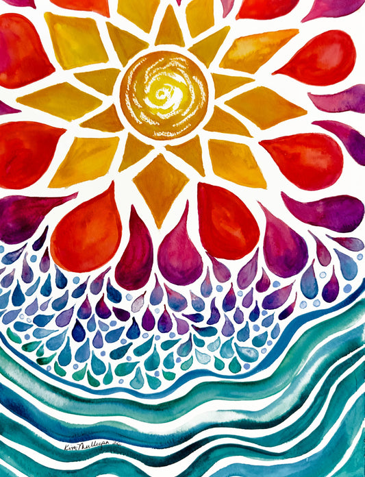 Sun Shower — Limited Edition Print of Original Abstract Watercolor Painting