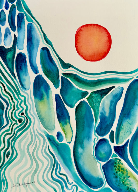 Sunlit Passage — Original Abstract Watercolor Painting- 10.5 x 15