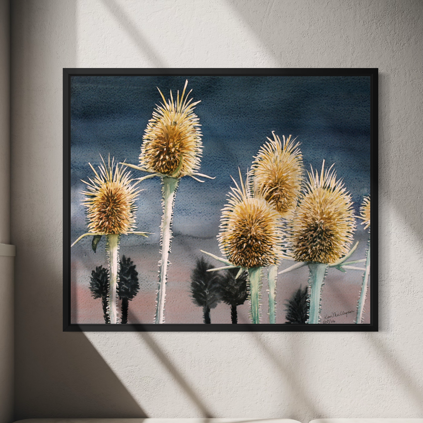 Print of Wild Teasel Watercolor Painting