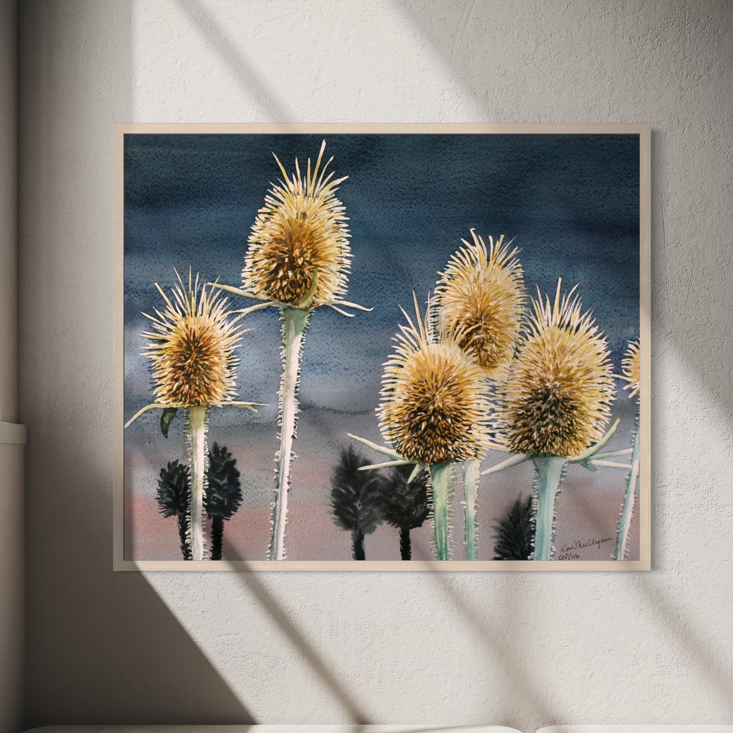 Print of Wild Teasel Watercolor Painting